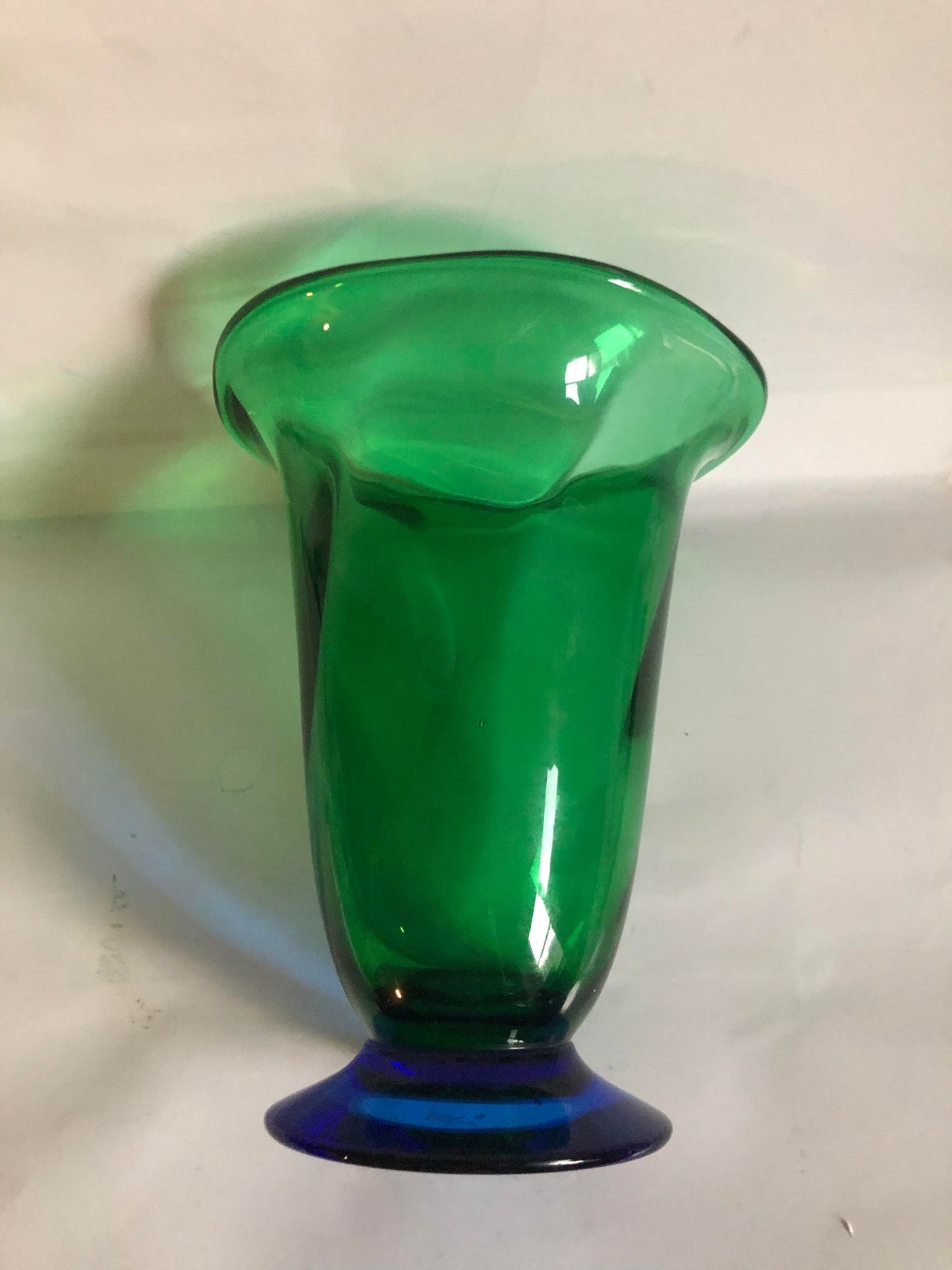 Orrefors の美しいレトロな花瓶 ブルー グリーン - no. 0629