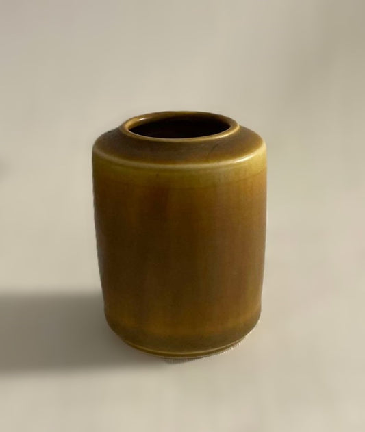 Per Linnemann-Schmidt for Palshus, Denmark, Stoneware Vase With Brown Haresfur Glaze, 1960