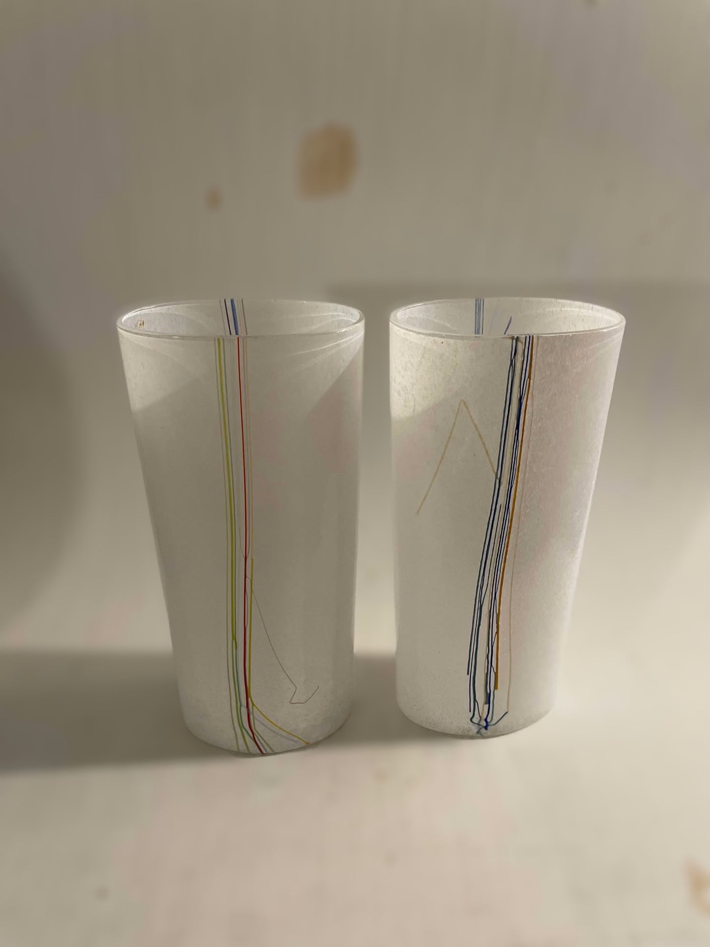 Bertil Vallien Rainbow Vases, fra Kosta Boda Rainbow Column Vase, Svensk Glaskunst 1970'erne