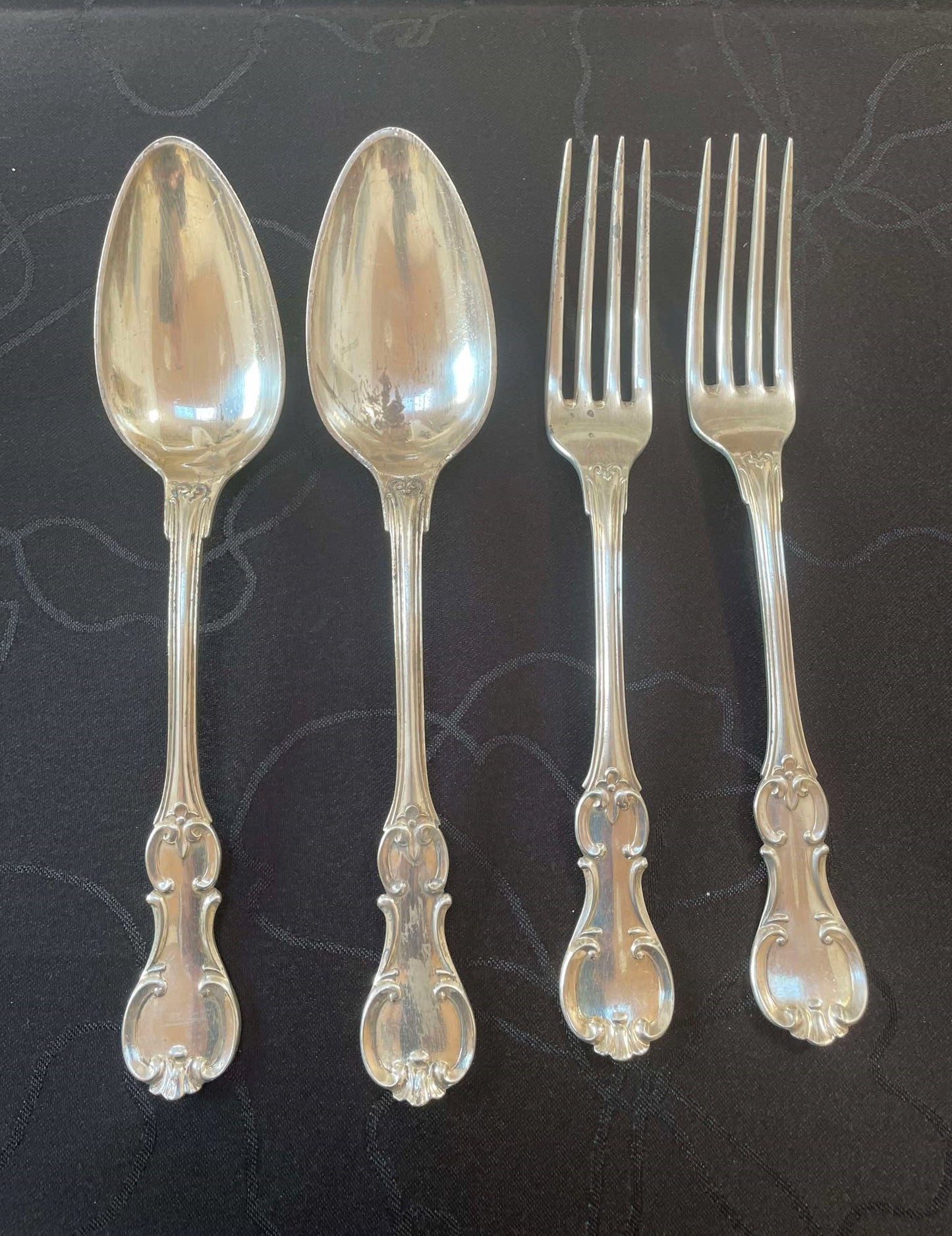 Beautiful Swedish Antique, 2 tower Silverware from the 19th Century