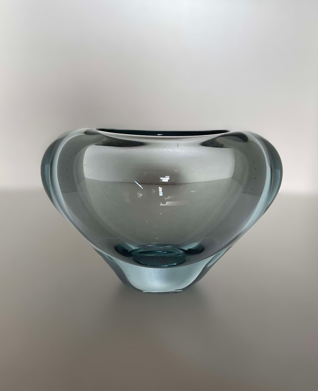 Large Per Lütken "Minuet" Heart Vase from Holmegaard Denmark, 60s Crystal Glass from Scandinavia