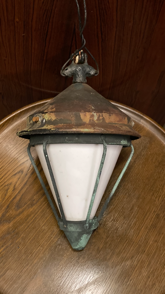 Flot gammel kobberlampe - nr. 01496
