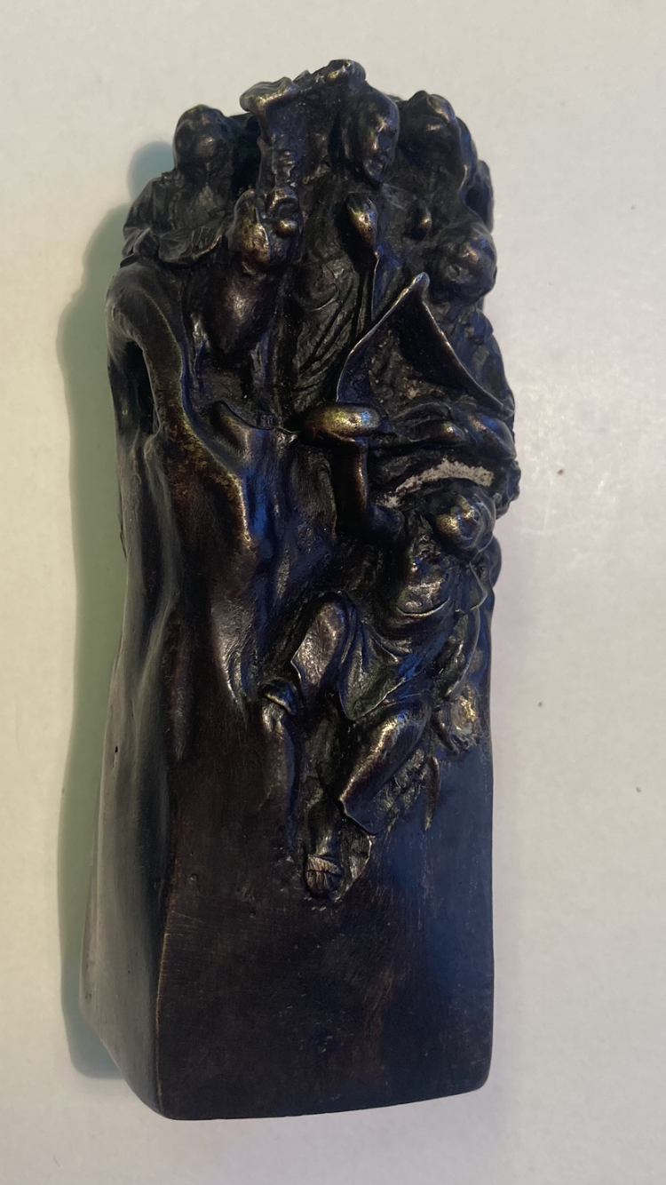 CF ヴェルフェルの緑青ブロンズ像、19 世紀「山の修道士」 - no. 01095