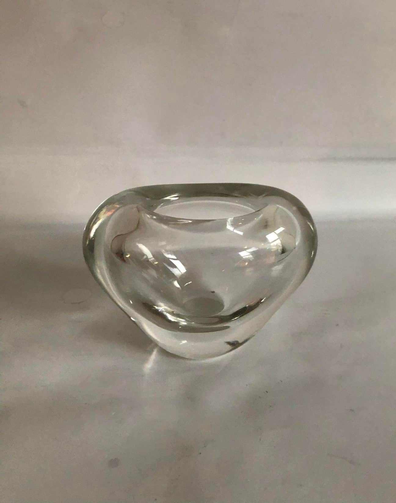 Per Lutken for Holmegaard. Heart vase. Bright beautiful crystal - No. 0633 