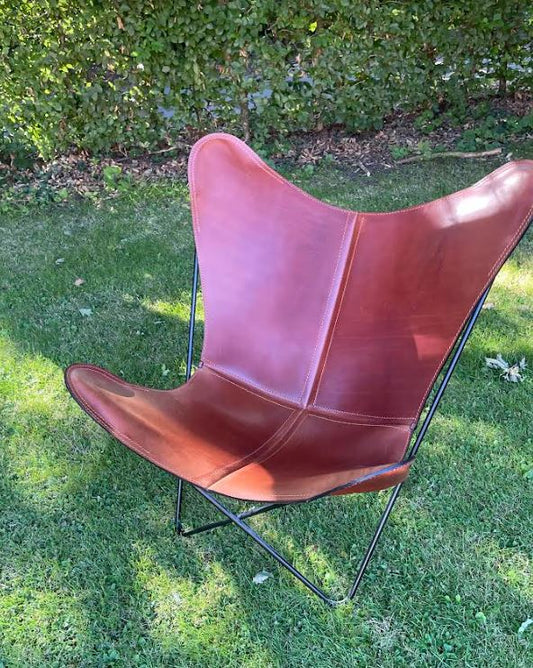 Beautiful Cuero Bat chair in core leather - no. 05040