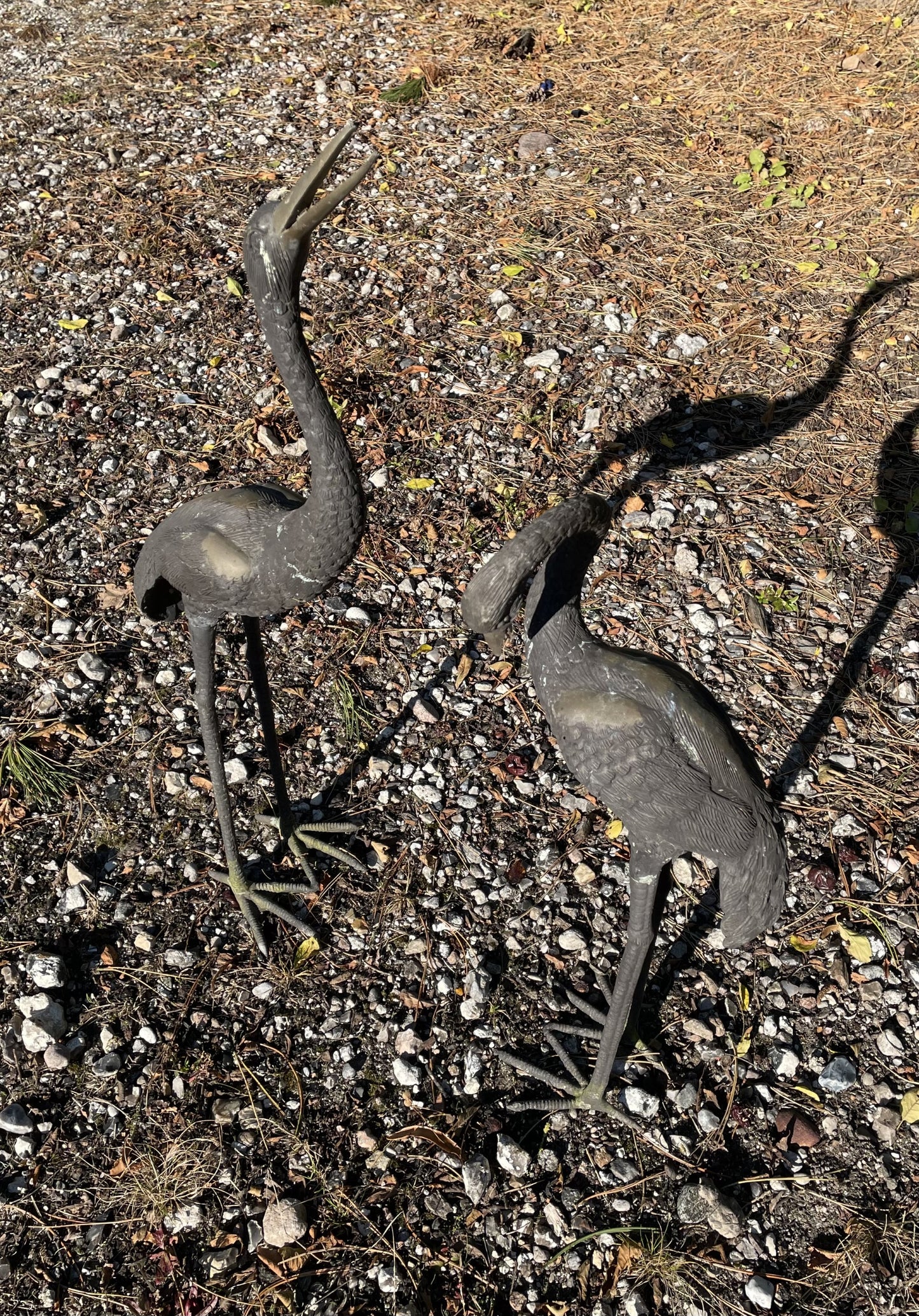 2 beautiful bronce cranes - No. 09121