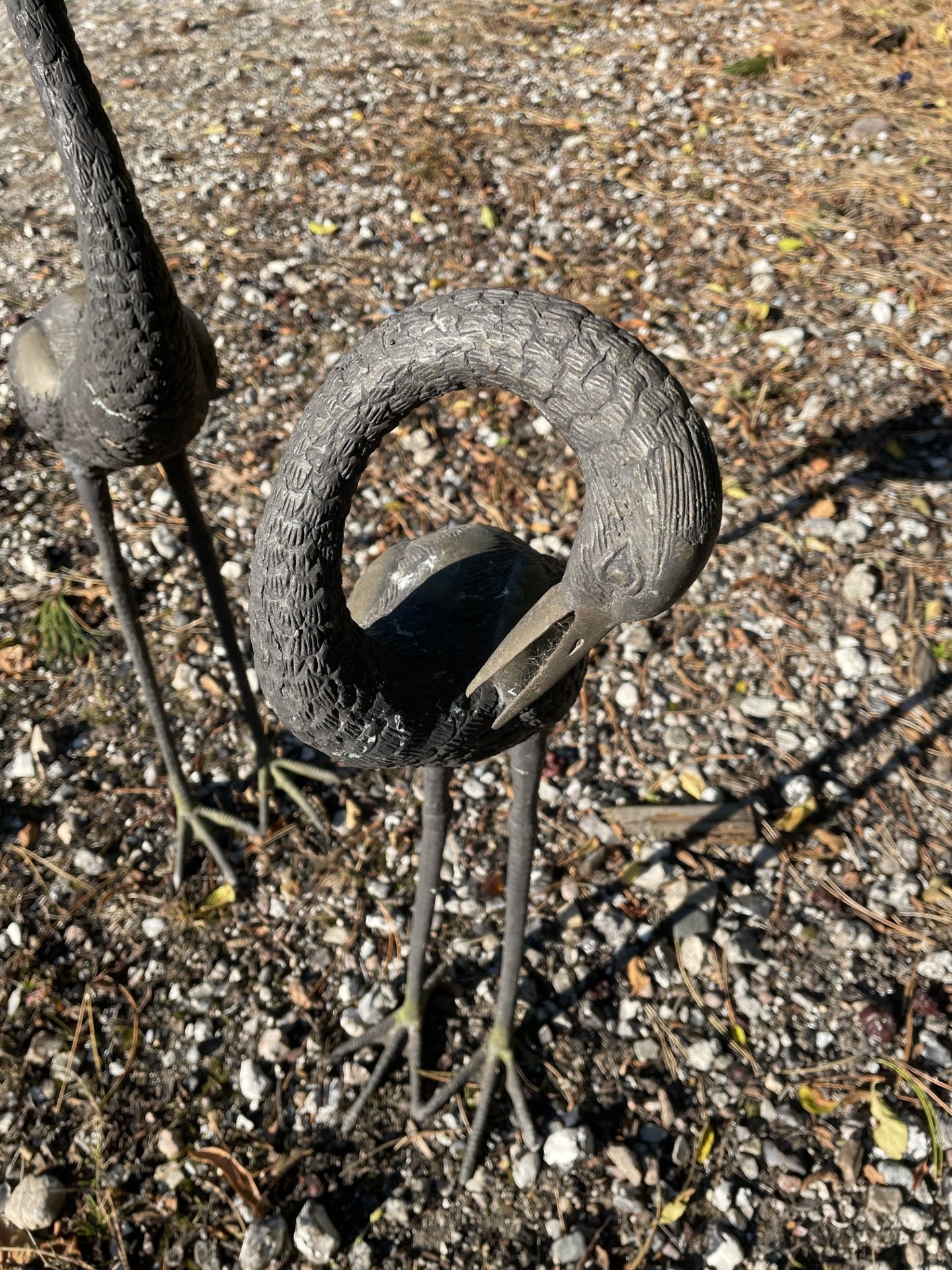 2 beautiful bronce cranes - No. 09121