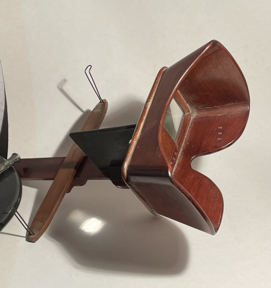 Antik stereoskopisk 3D fremviser i mahogni - nr. 01980