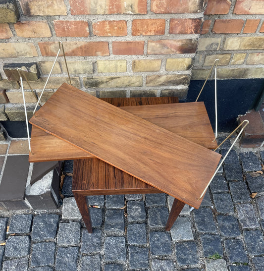 Teak shelves with brass suspension - no. 09191