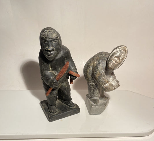 2 Nice soapstone figurines from Greenland - no. 01620