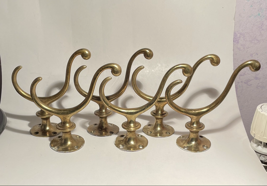 Nice antique brass hooks - no. 011030