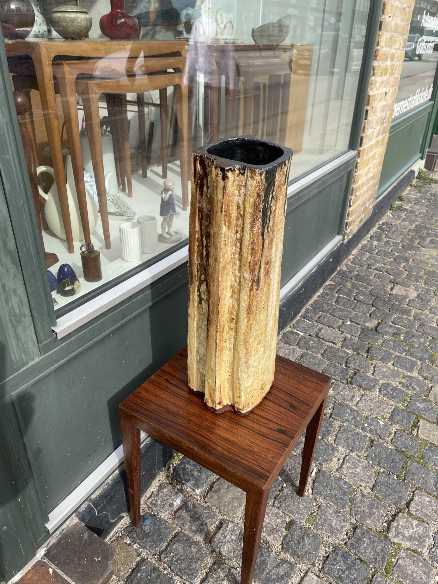 Beautiful rustic stoneware floor vase in perfect condition - no. 0690