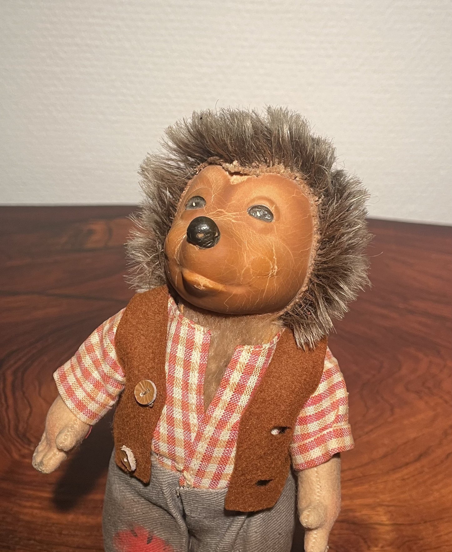 Vintage Steiff Mecky Hedgehog dukke - nr. 021360