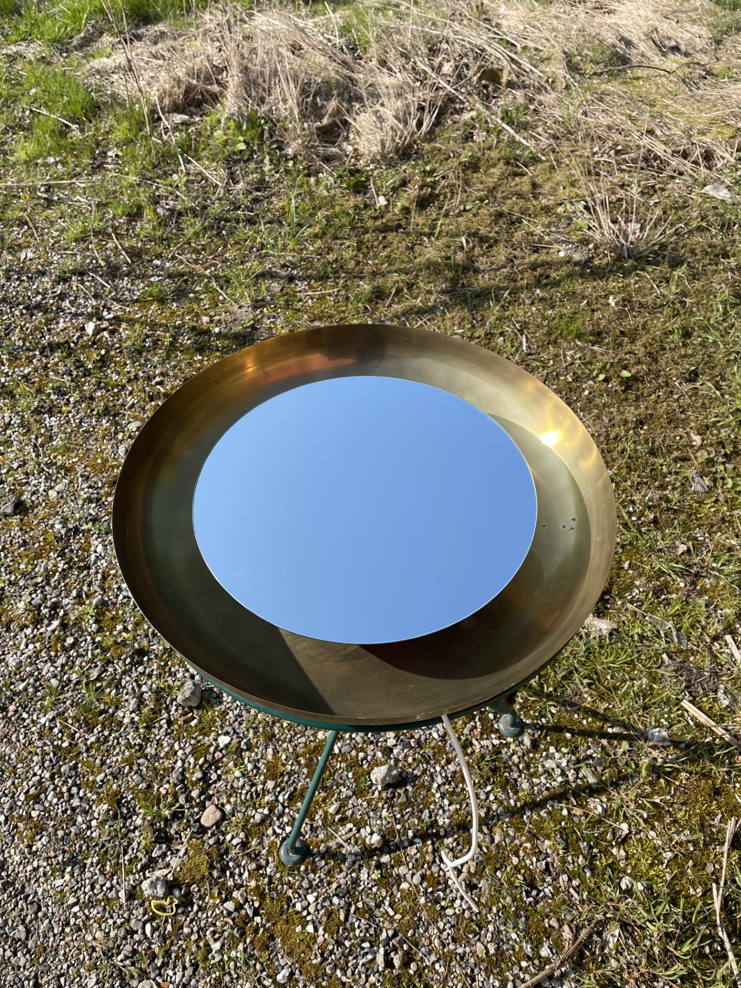 Super nice vintage brass mirror - no. 01198