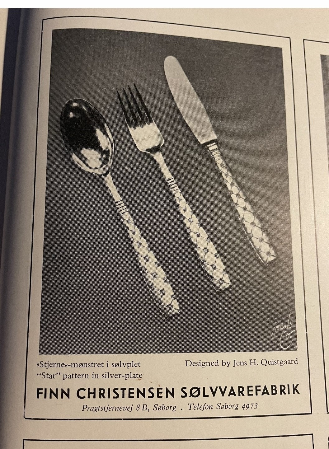 Jens H. Quistgaard cutlery, star patterned in silverplate - no. 09000