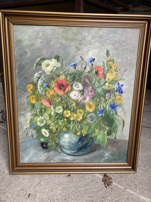 Beautiful floral oil painting by Svend Neumann - no. 012010
