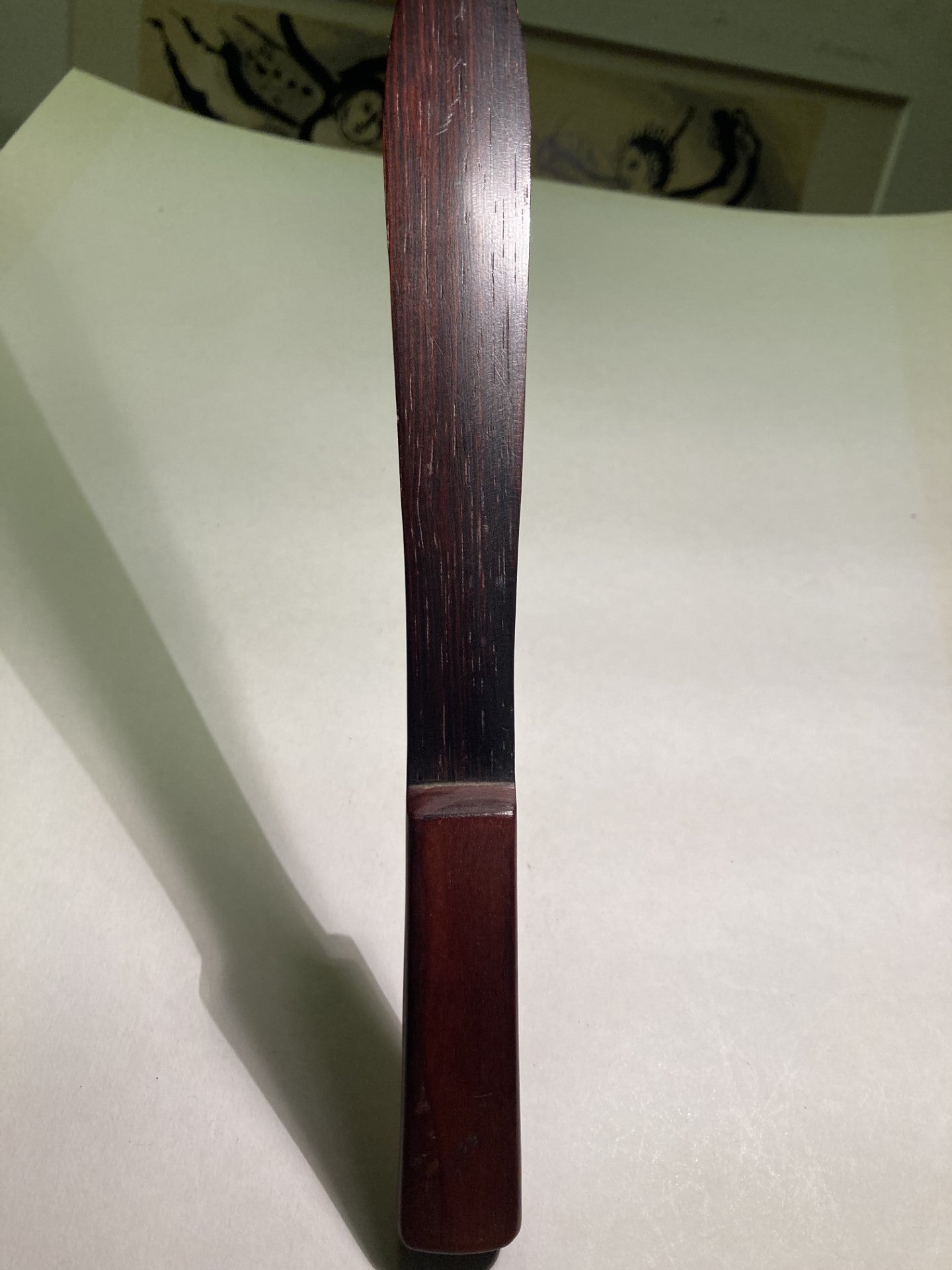 Beautiful paper knife in rosewood and teak - no. 01192