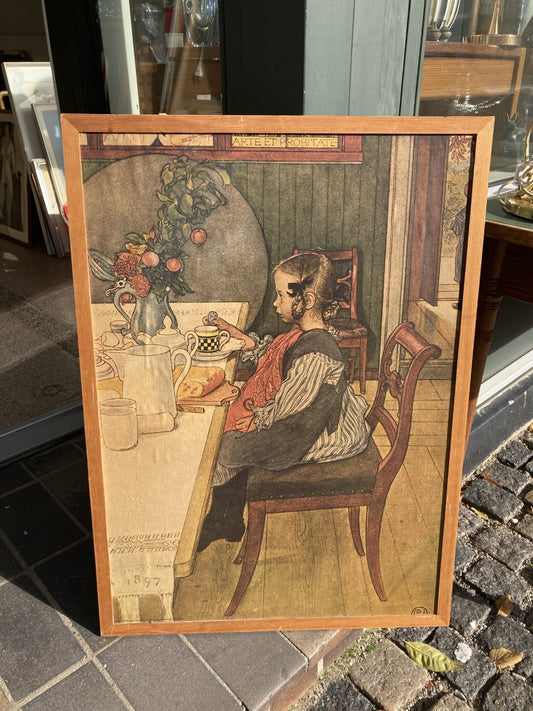 Kunst, Carl Larsson flot og velholdt plakat fra 1972