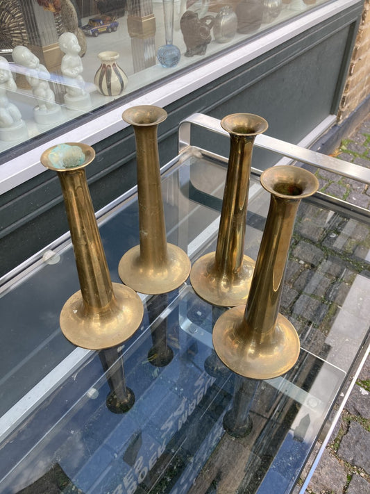 Beautiful brass candlesticks design by Hans Bølling
