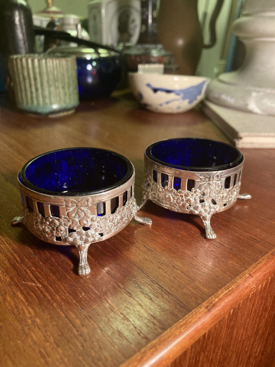 2 silver salt shakers stamped 830s